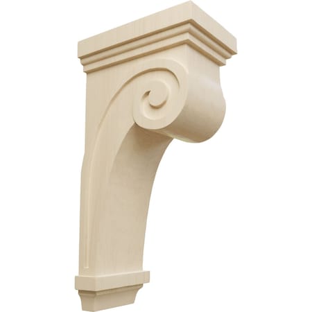 Ekena Millwork 5 1/2"W x 8 1/4"D x 16"H Scroll Corbel, Rubberwood COR05X08X16SCRW